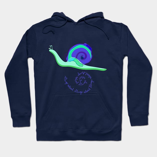 Blue green snail Hoodie by Gerchek